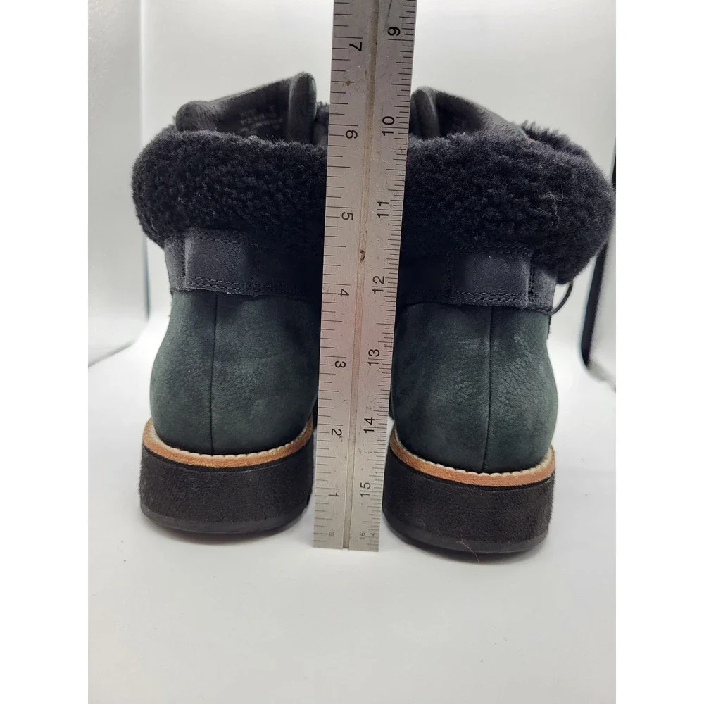 Cole Haan GrandExplore Womens 9 Green Waterproof Shearling Hiking Boots Leather